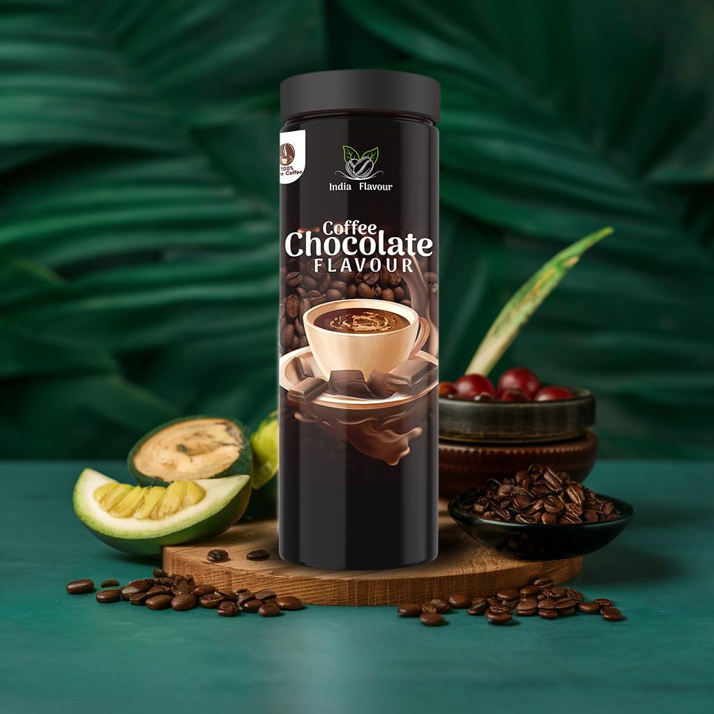 India Flavour Chocolate Mocha Coffee | Strong Instant | 100g Pack Makes 50 Cups | Hot & Cold Brew | Perfect for Espresso & Milk Coffee (100g Pack).