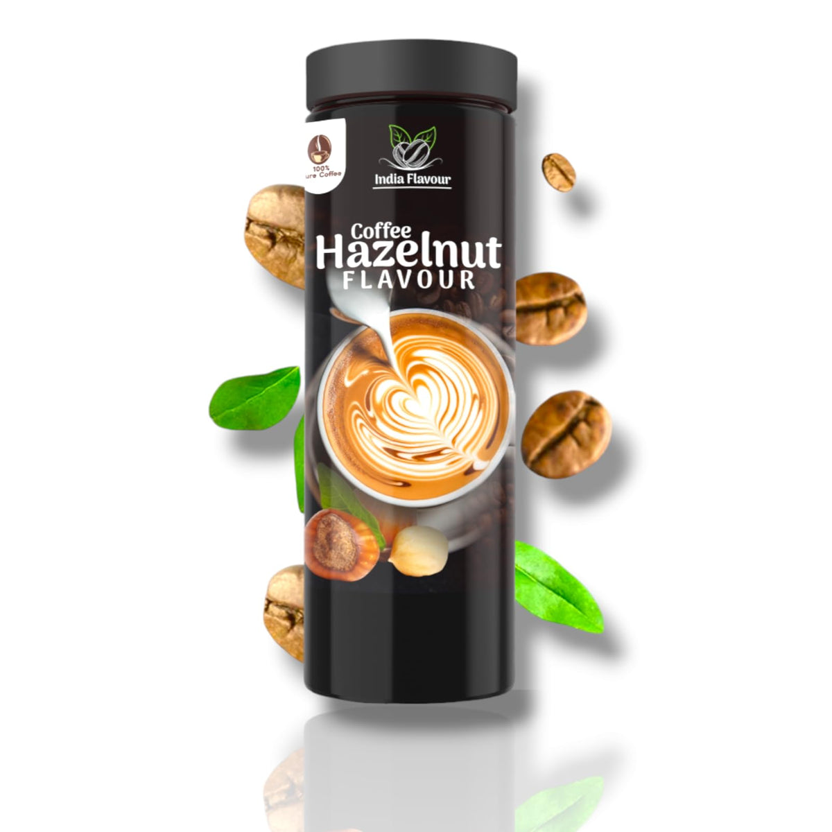 India Flavour Hazelnut Coffee | Strong Instant | 100g Pack Makes 50 Cups | Hot & Cold Brew | Ideal for Espresso & Milk Coffee (100g Pack).