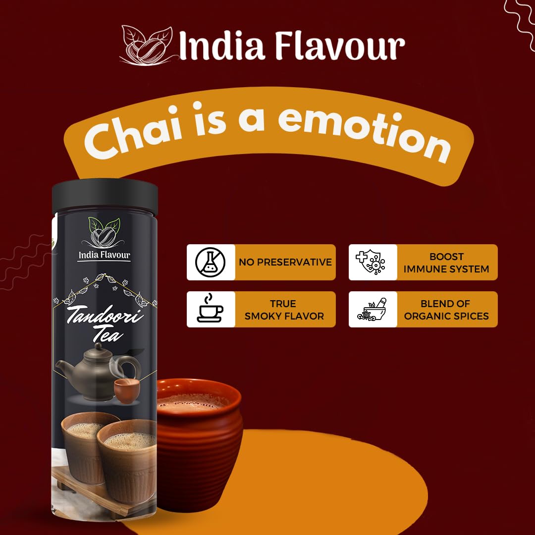 India Flavour Organic Tandoori Tea | Rich & Aromatic | Masala Tea | Natural & Healthy.